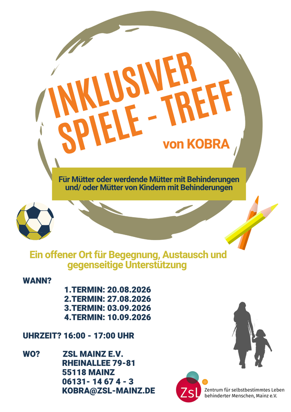 Einladungsflyer zum inklusiven Spiele-Treff